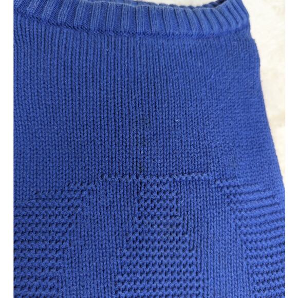 90s Vintage Nordstrom Short Sleeve Crew Neck Sweater Blue Size Medium - Picture 9 of 15